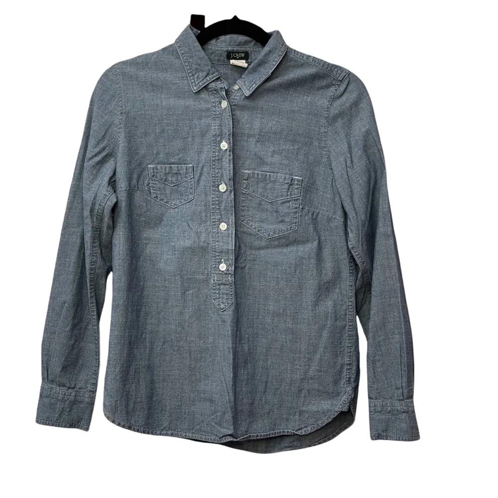 J.Crew Dinem Long Sleeve Button Front Shirt Size XS - Picture 1 of 6